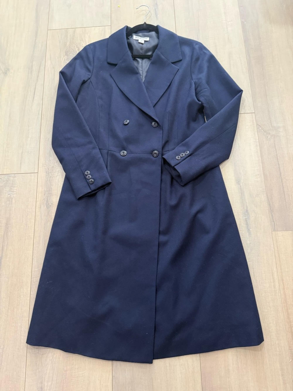 Pendleton Navy Double-Breasted Wool Trench Coat - Picture 3 of 7